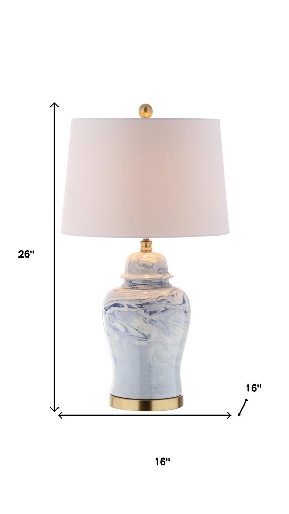 26" Gold Novelty Table Lamp With Drum Shade