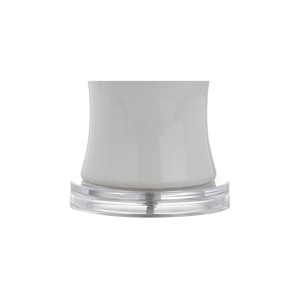 27" Clear Table Lamp With Drum Shade