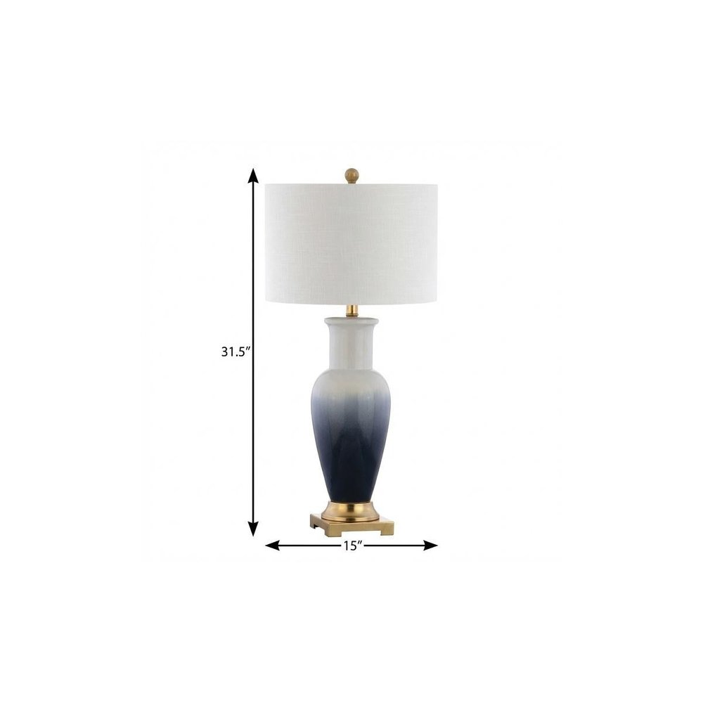 32" Gold Novelty Table Lamp With Drum Shade
