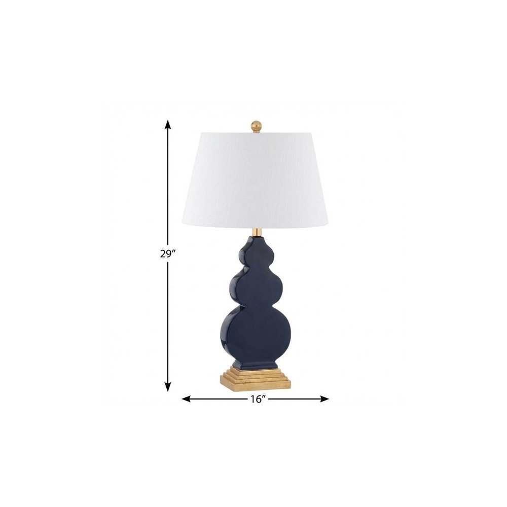 29" Gold Novelty Table Lamp With Drum Shade