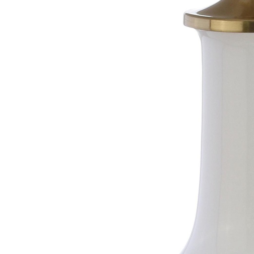 25" Gold Novelty Table Lamp With Drum Shade