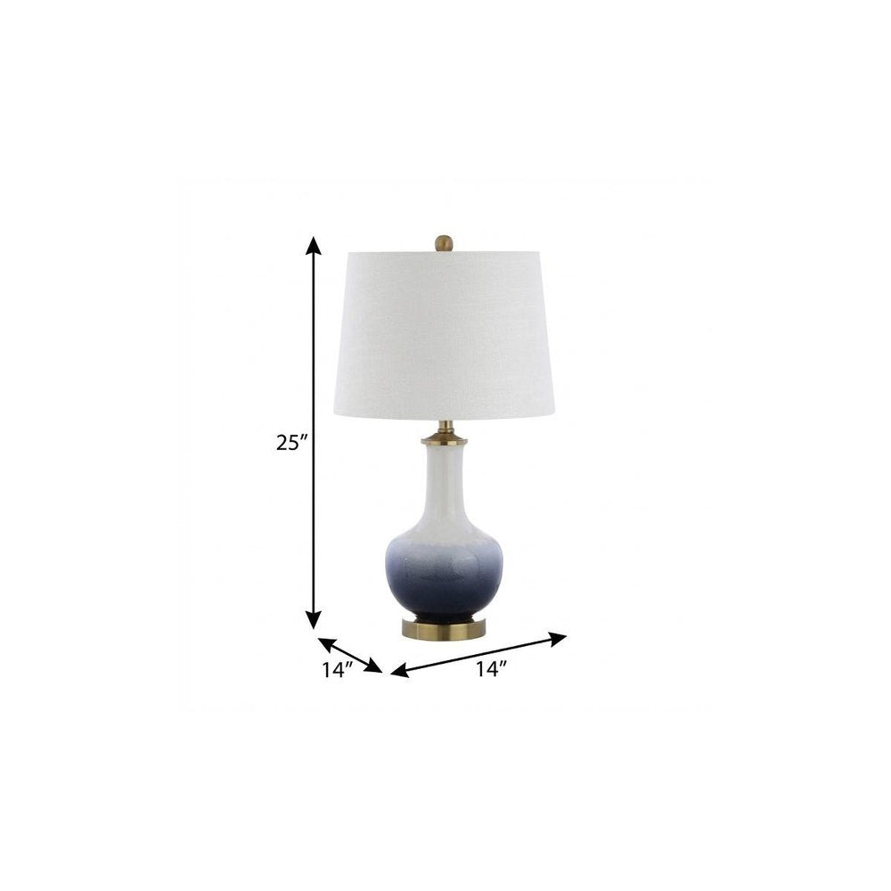 25" Gold Novelty Table Lamp With Drum Shade