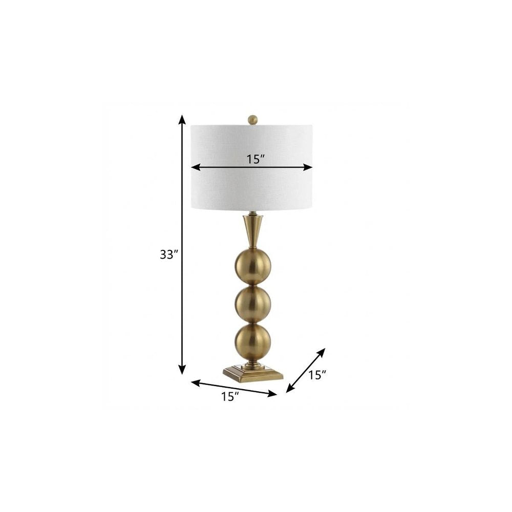33" Gold Novelty Table Lamp With Drum Shade