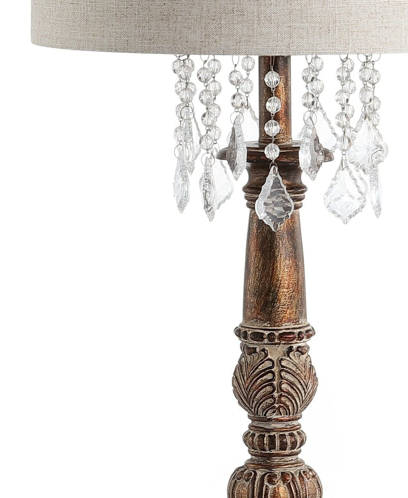 34" Brown Novelty Table Lamp With Drum Shade