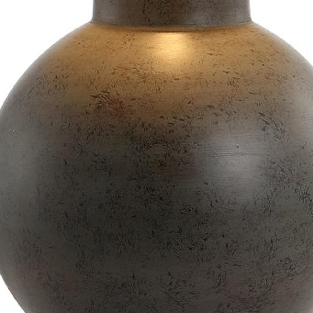 26" Dark Gray Novelty Table Lamp With Drum Shade