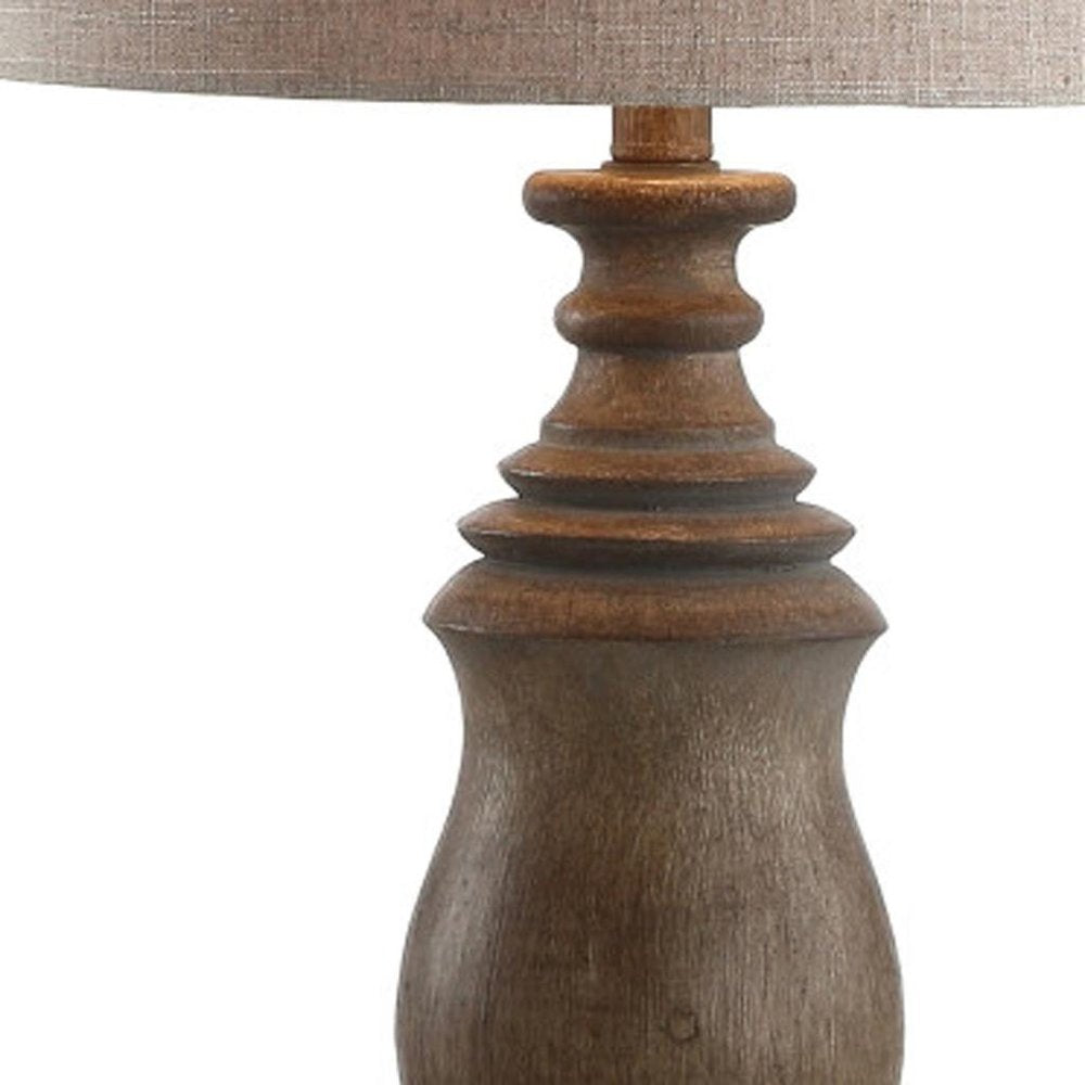 29" Brown Novelty Table Lamp With Globe Shade