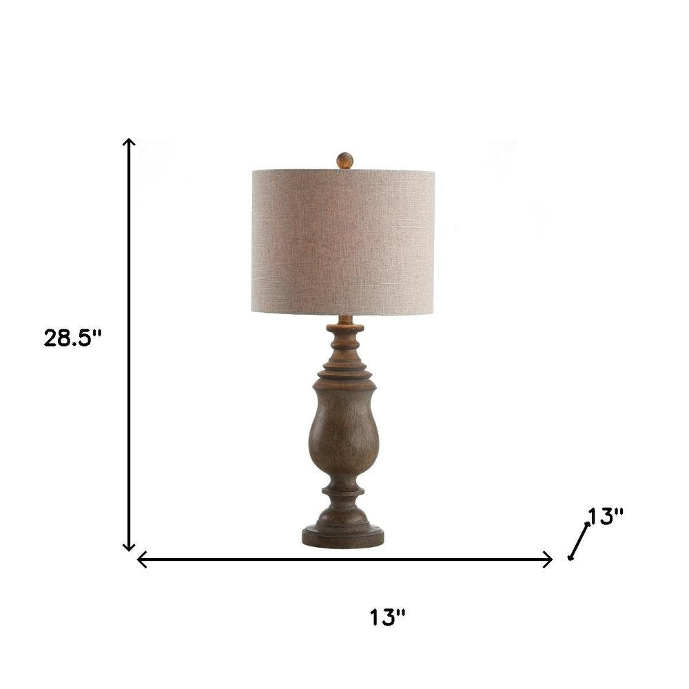 29" Brown Novelty Table Lamp With Globe Shade