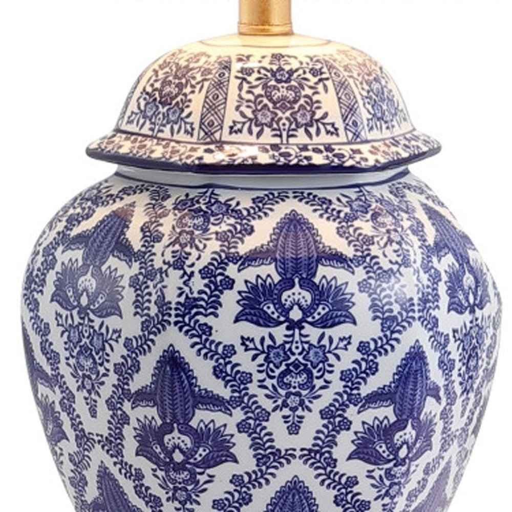 25" Gold Novelty Table Lamp With Drum Shade