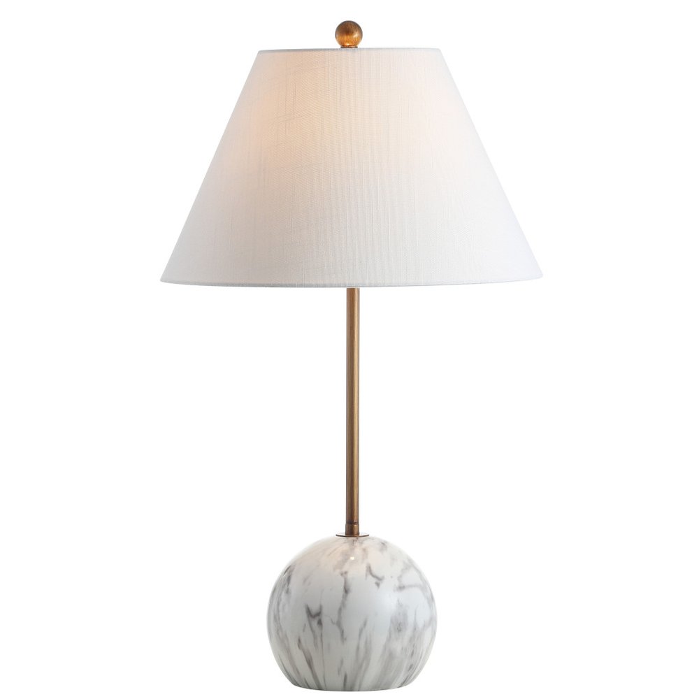 29" White Globe Table Lamp With Globe Shade