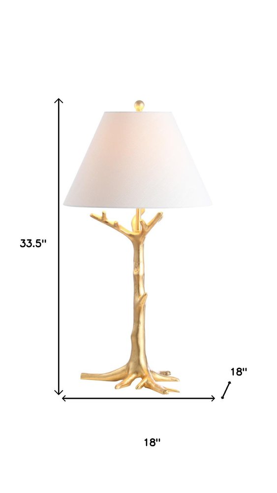 34" Gold Novelty Table Lamp With Empire Shade