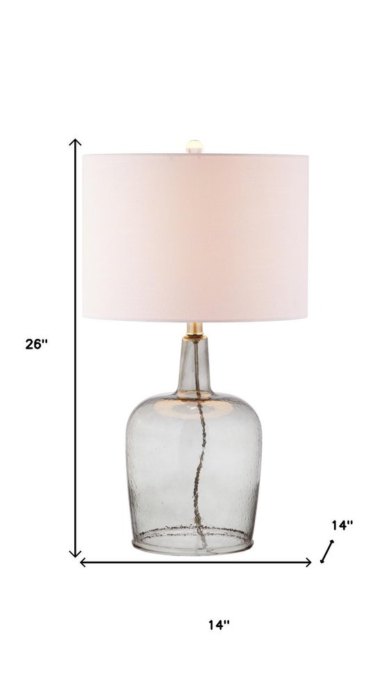26" Clear Urn Table Lamp With Drum Shade