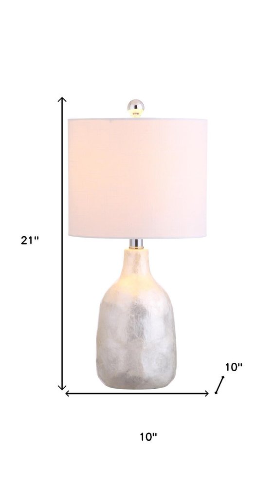 21" Pearl Novelty Table Lamp With Drum Shade