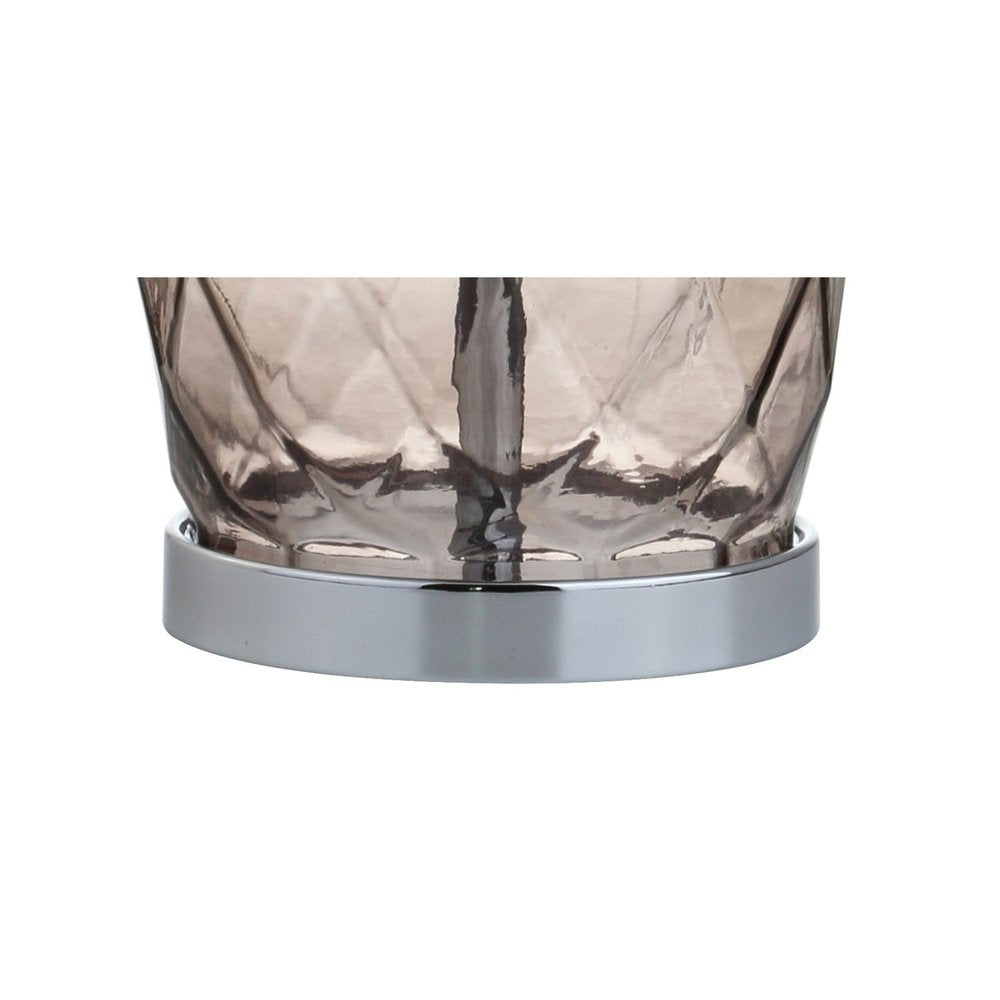 27" Silver Novelty Table Lamp With Drum Shade