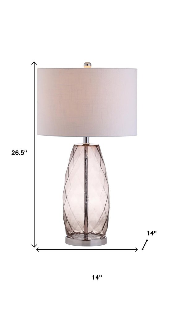 27" Silver Novelty Table Lamp With Drum Shade