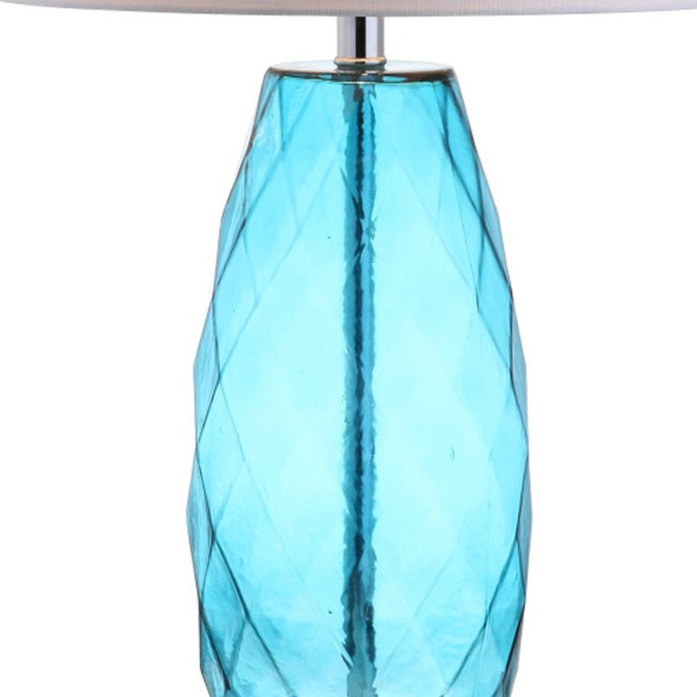 27" Silver Table Lamp With Drum Shade