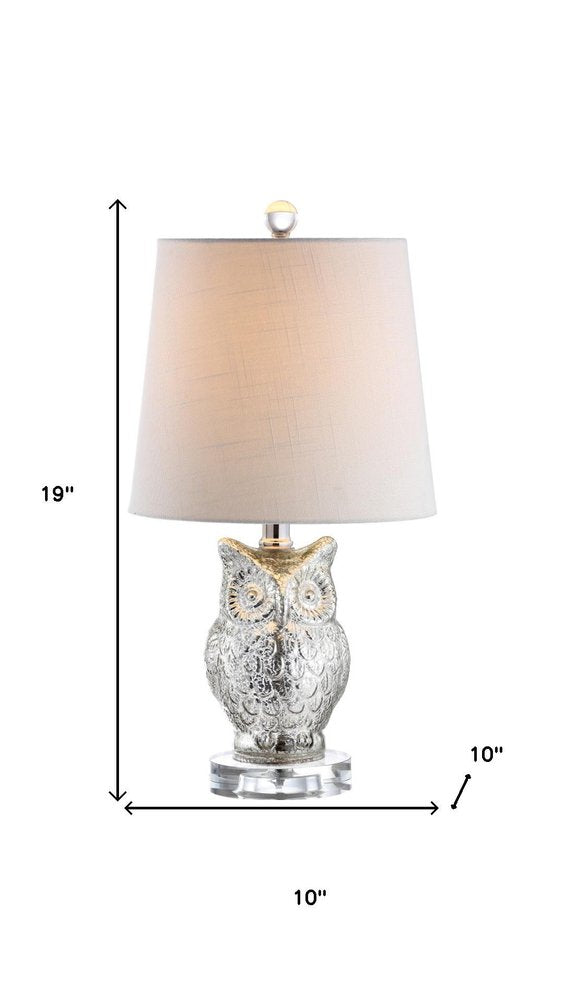 19" Silver And Clear Novelty Table Lamp With Empire Shade