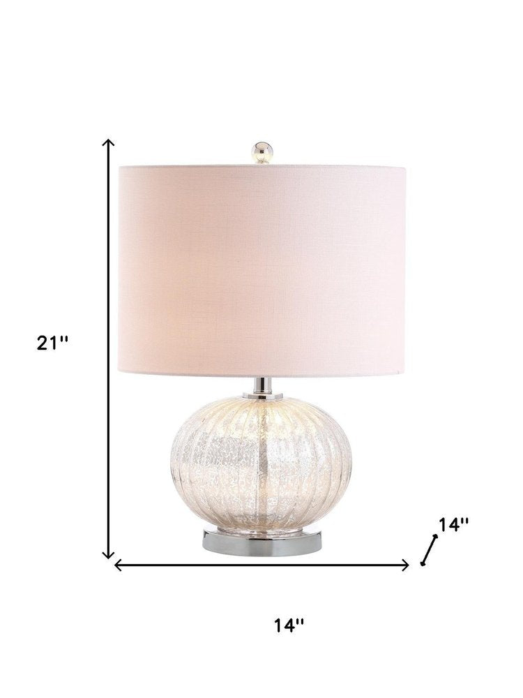 21" Silver Novelty Table Lamp With Globe Shade