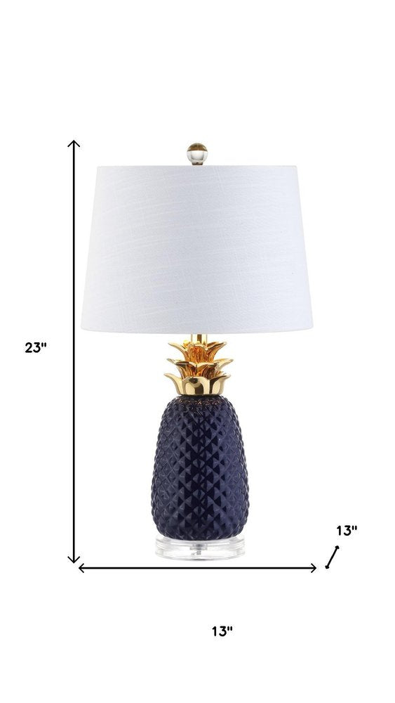23" Clear Novelty Table Lamp With Drum Shade