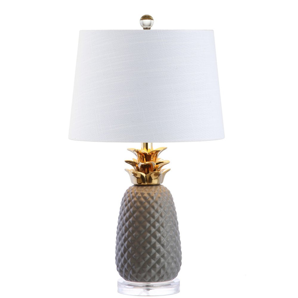23" Clear Globe Table Lamp With Drum Shade