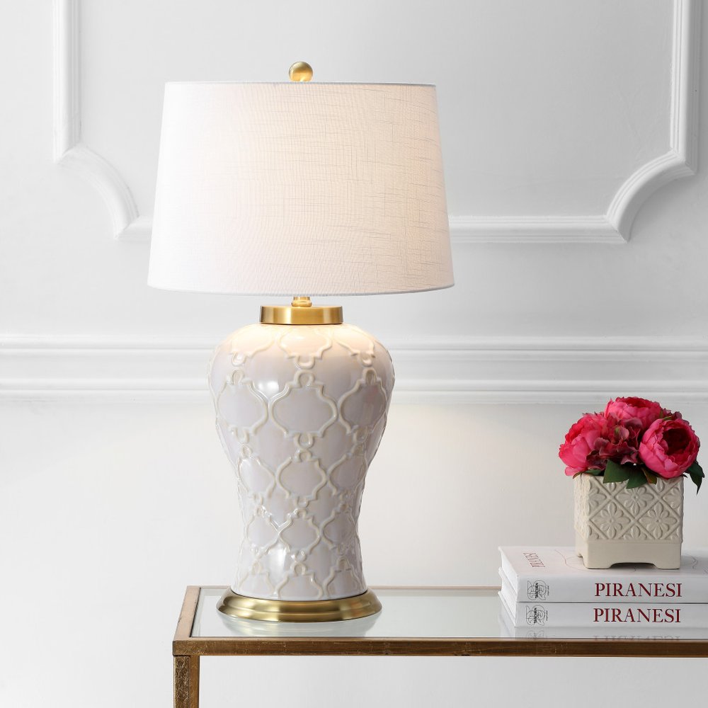 29" Gold Novelty Table Lamp With Drum Shade
