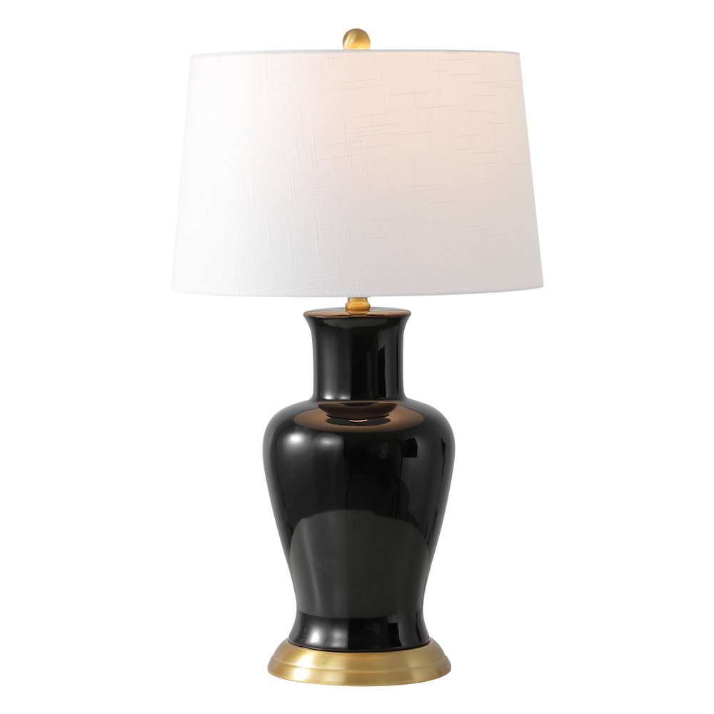29" Gold Urn Table Lamp With Drum Shade