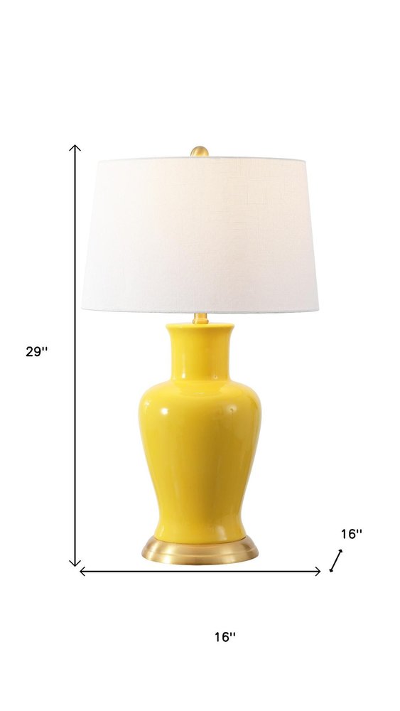 29" Gold Urn Bedside Lamp With Empire Shade