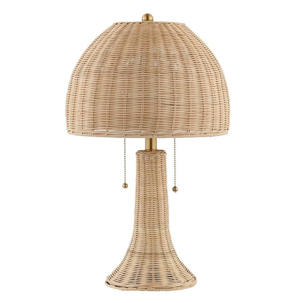 22" Light Brown Table Lamp With Globe Shade