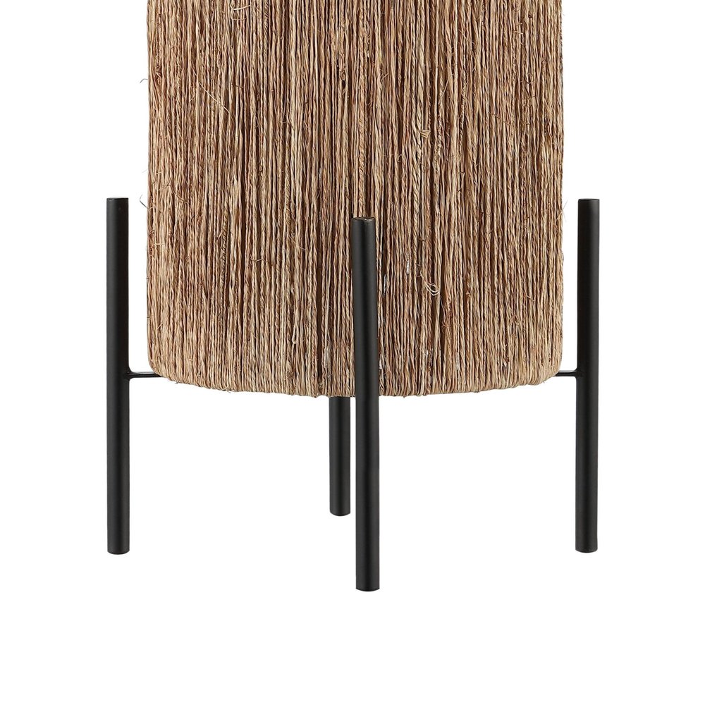 17" Black Table Lamp With Cylinder Shade