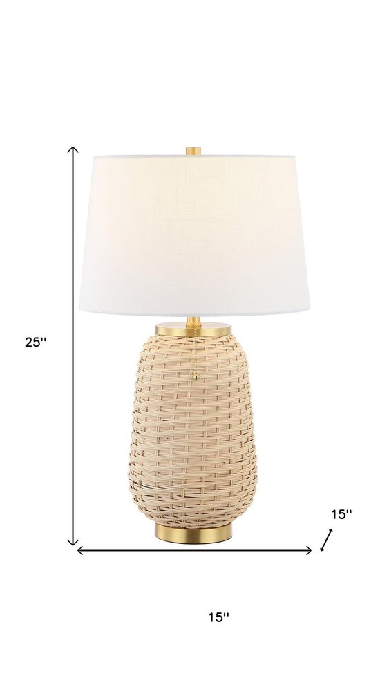 25" Gold Urn Table Lamp With Empire Shade