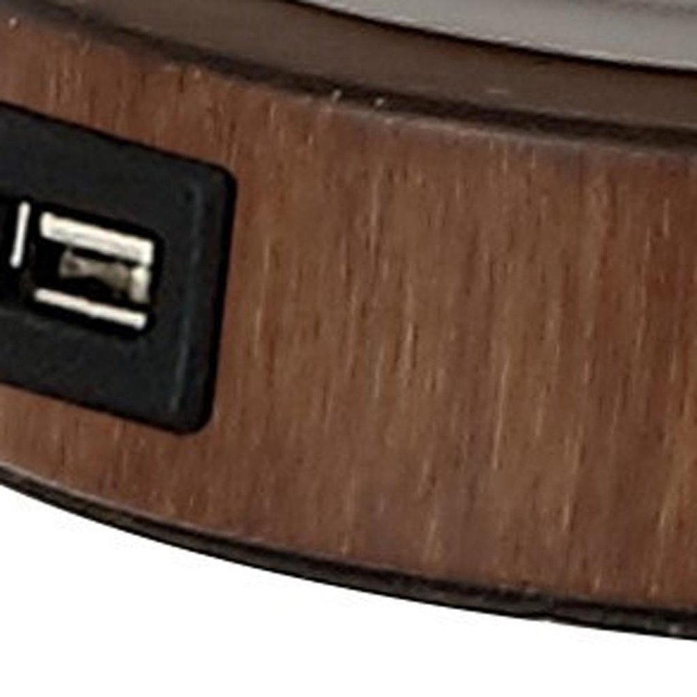 23" Brown Globe Bedside Lamp With Empire Shade