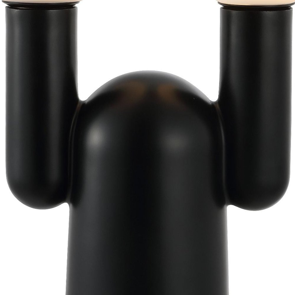19" Black Two Light Novelty Globe Lamp