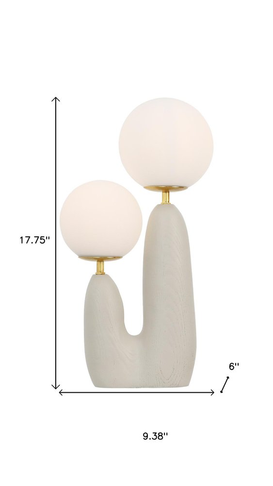 18" Light Gray Globe Globe Lamp