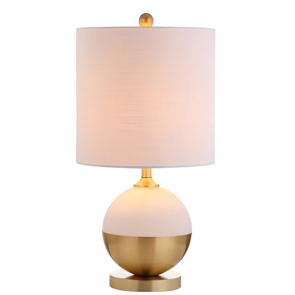24" Gold Globe Table Lamp With Drum Shade
