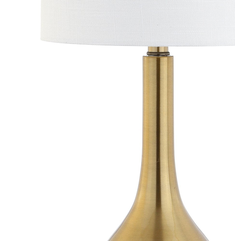 25" Clear Gourd Table Lamp With Drum Shade