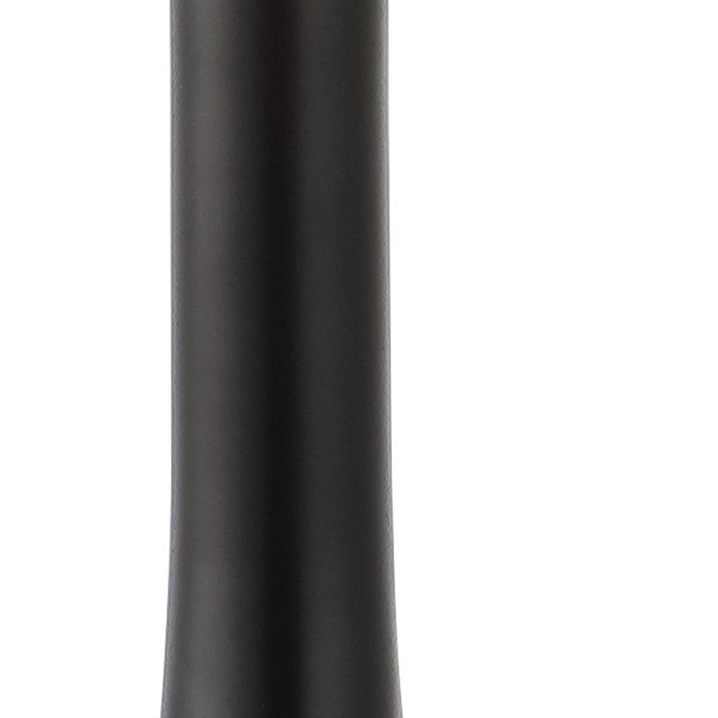 Set of Two 25" Black And Clear Gourd Table Lamps With Drum Shades