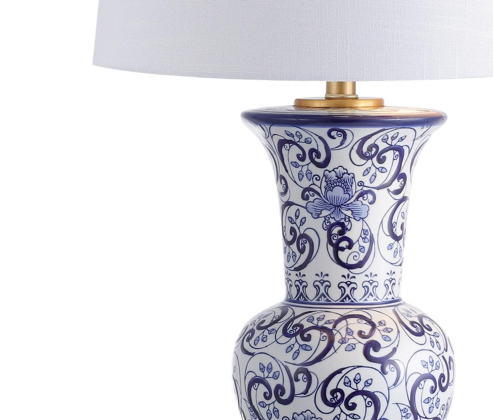 29" Gold Novelty Table Lamp With Drum Shade