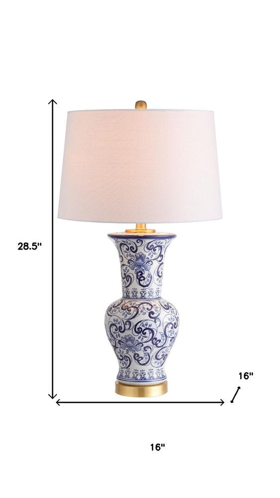 29" Gold Novelty Table Lamp With Drum Shade