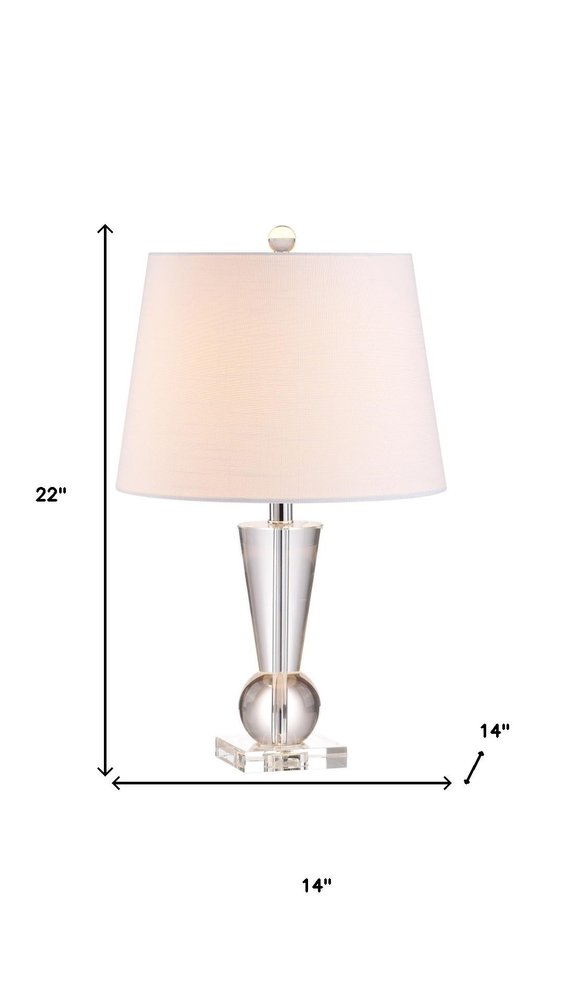 22" Clear Urn Table Lamp With Empire Shade