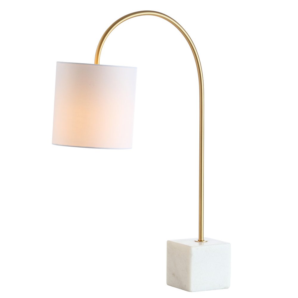 25" White Novelty Table Lamp With Drum Shade