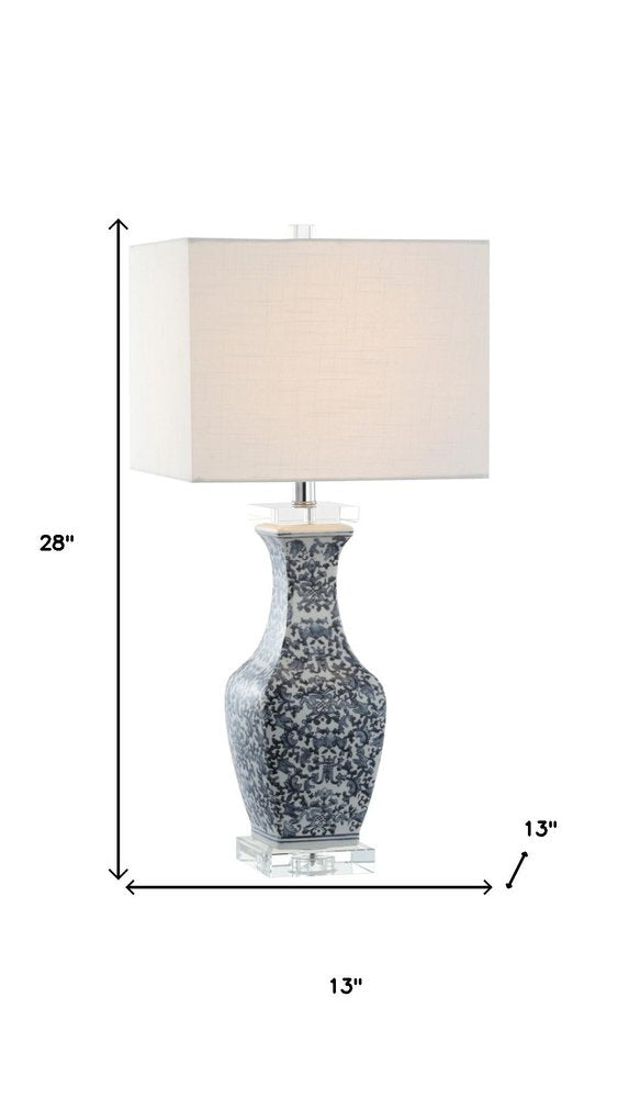 28" Clear Novelty Table Lamp With Square Shade