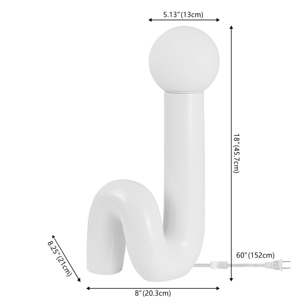 18" White Novelty Globe Lamp