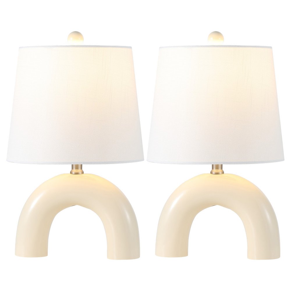 Set of Two 18" Clear Novelty Table Lamps With Empire Shades
