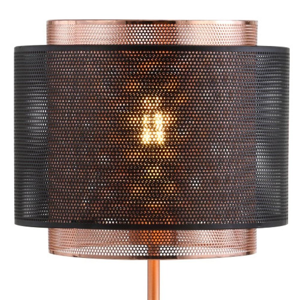 20" Copper Table Lamp With Cylinder Shade