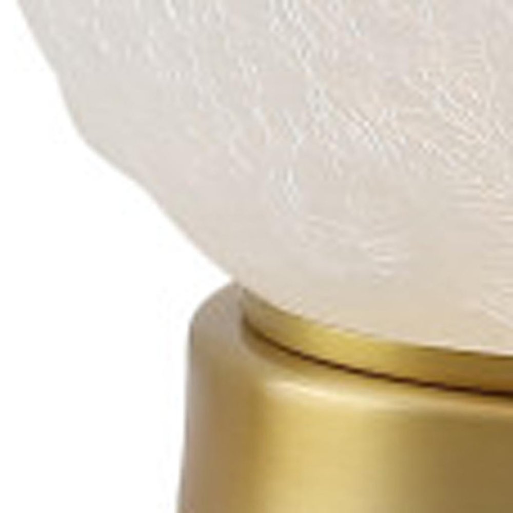 22" White And Gold Globe Table Lamp With Drum Shade