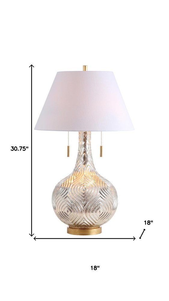 31" Gold Novelty Table Lamp With Globe Shade