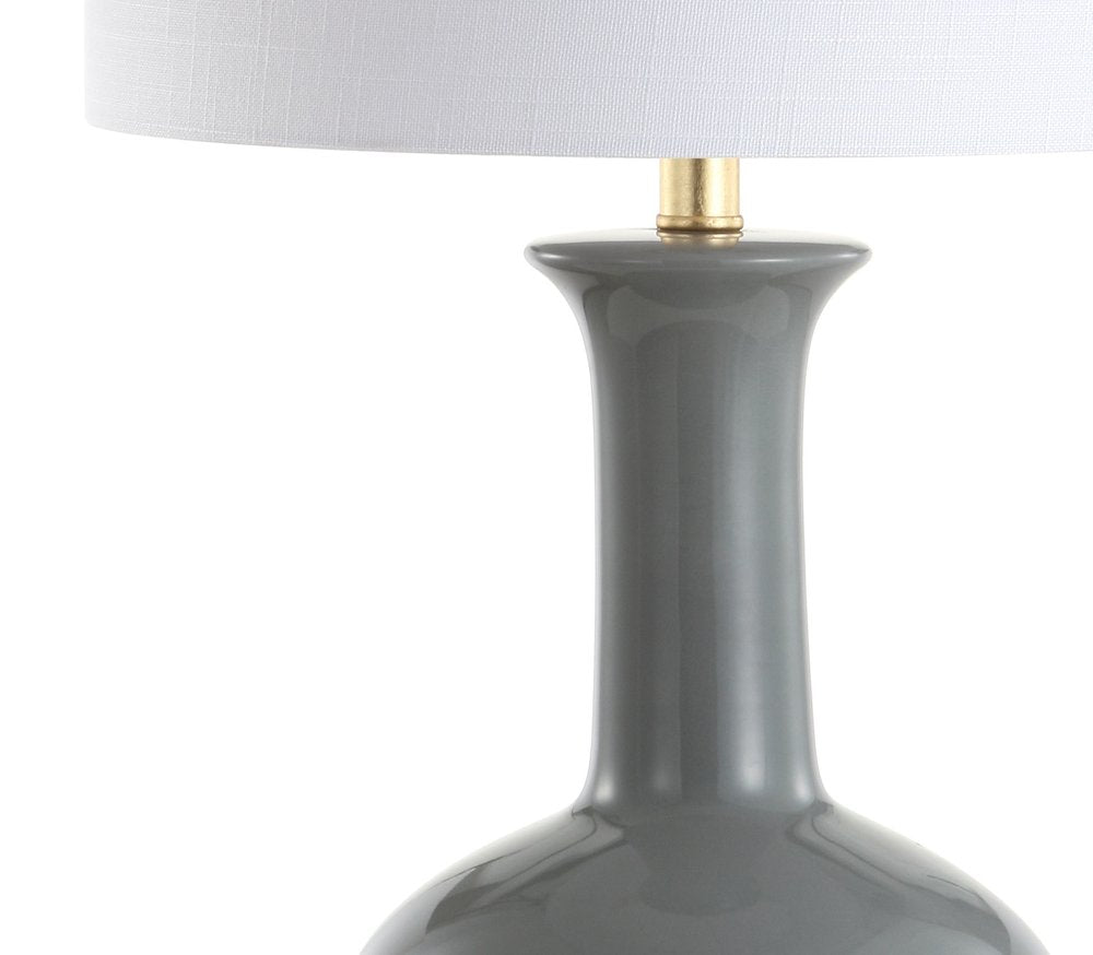 27" Steel Blue And Gold Novelty Table Lamp With Drum Shade