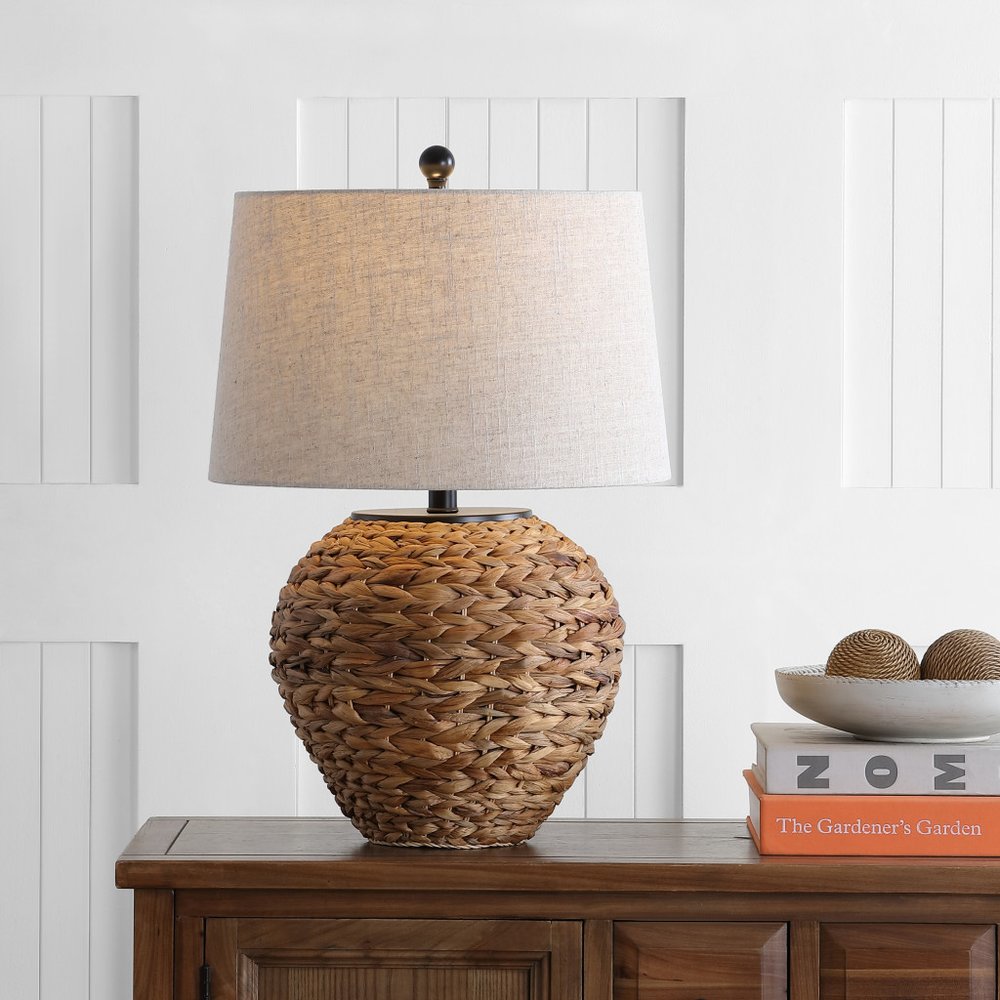 25" Clear Urn Table Lamp With Globe Shade