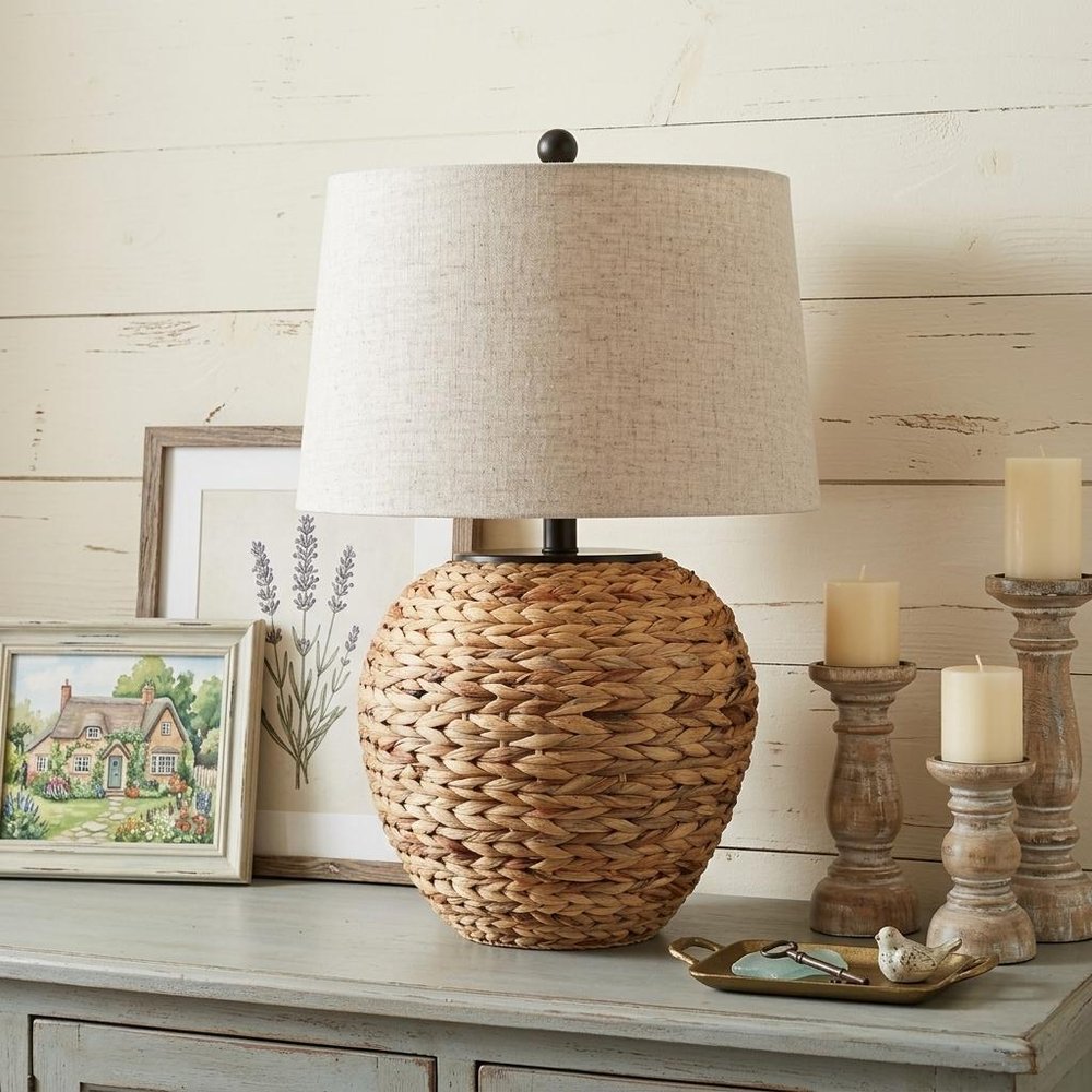 25" Clear Urn Table Lamp With Globe Shade