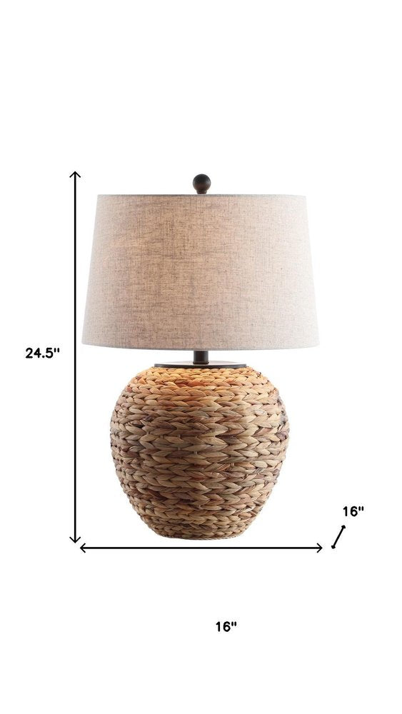 25" Clear Urn Table Lamp With Globe Shade