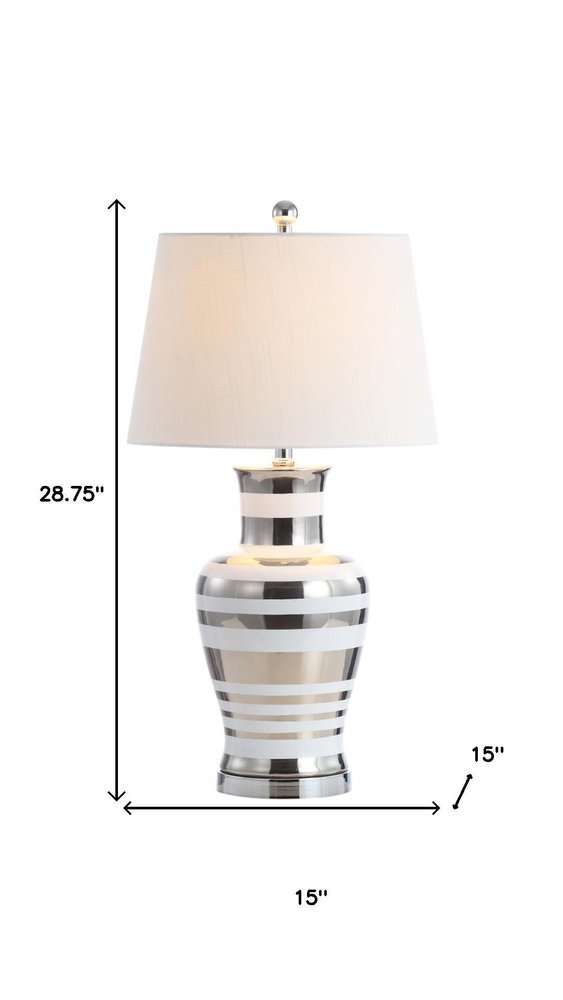 29" Silver Urn Table Lamp With Empire Shade